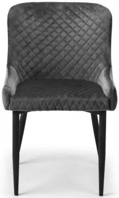 Luxe Dining Chair Set of 2 - Grey, Velvet