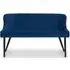 Luxe High Back Bench - Blue, Velvet