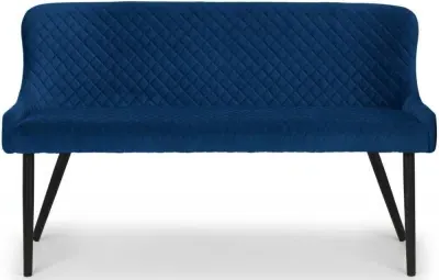 Luxe High Back Bench - Blue, Velvet image