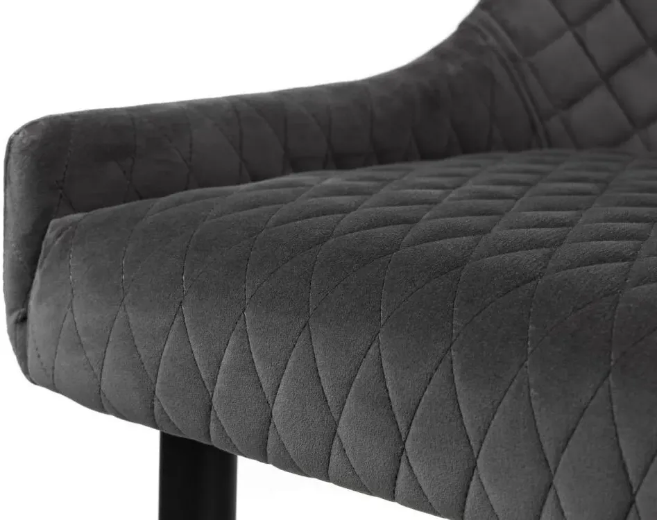 Luxe High Back Bench - Grey, Velvet