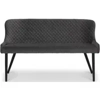 Luxe High Back Bench - Grey, Velvet