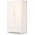 Maine 2 Door Wardrobe with Drawer - White, Pine