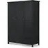 Maine 3 Door 2 Drawer Wardrobe - Black, Pine