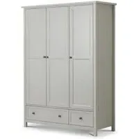 Maine 3 Door 2 Drawer Wardrobe - Grey, Pine