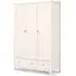 Maine 3 Door 2 Drawer Wardrobe - White, Pine