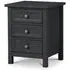 Maine 3 Drawer Bedside Cabinet - Black, Pine
