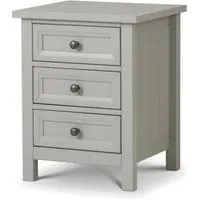Maine 3 Drawer Bedside Cabinet - Grey, Pine