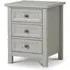 Maine 3 Drawer Bedside Cabinet - Grey, Pine