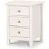 Maine 3 Drawer Bedside Cabinet - White, Pine