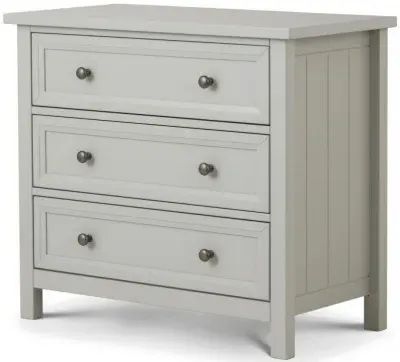Maine 3 Drawer Small Chest - Dove Grey, Pine
