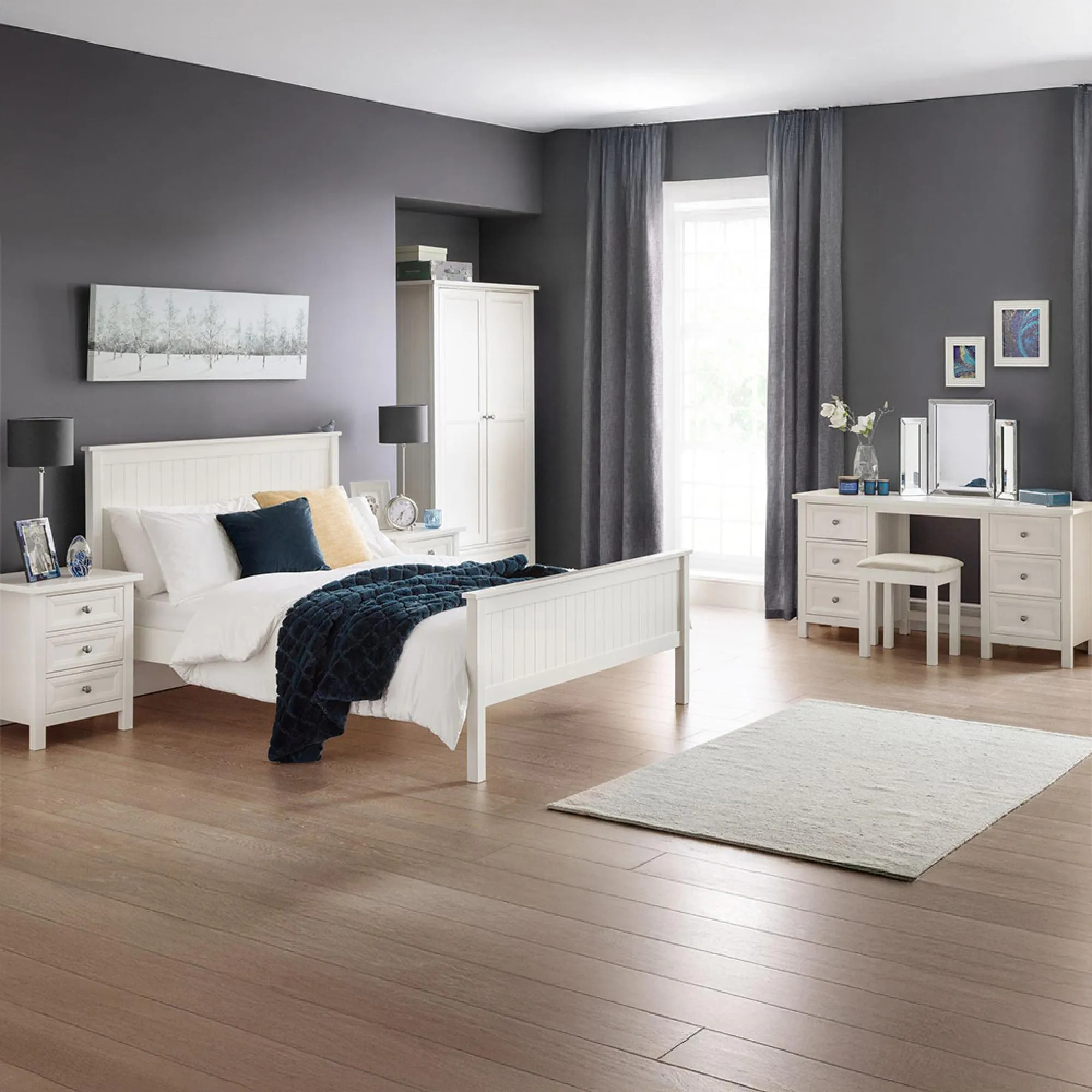 Maine 3 Drawer Small Chest - White, Pine