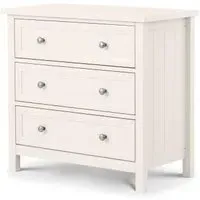 Maine 3 Drawer Small Chest - White, Pine