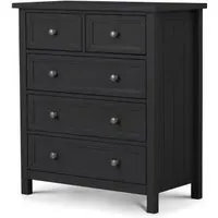 Maine 3+2 Drawer Chest - Black, Pine