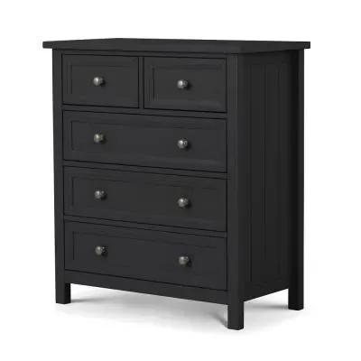 Maine 3+2 Drawer Chest - Black, Pine image