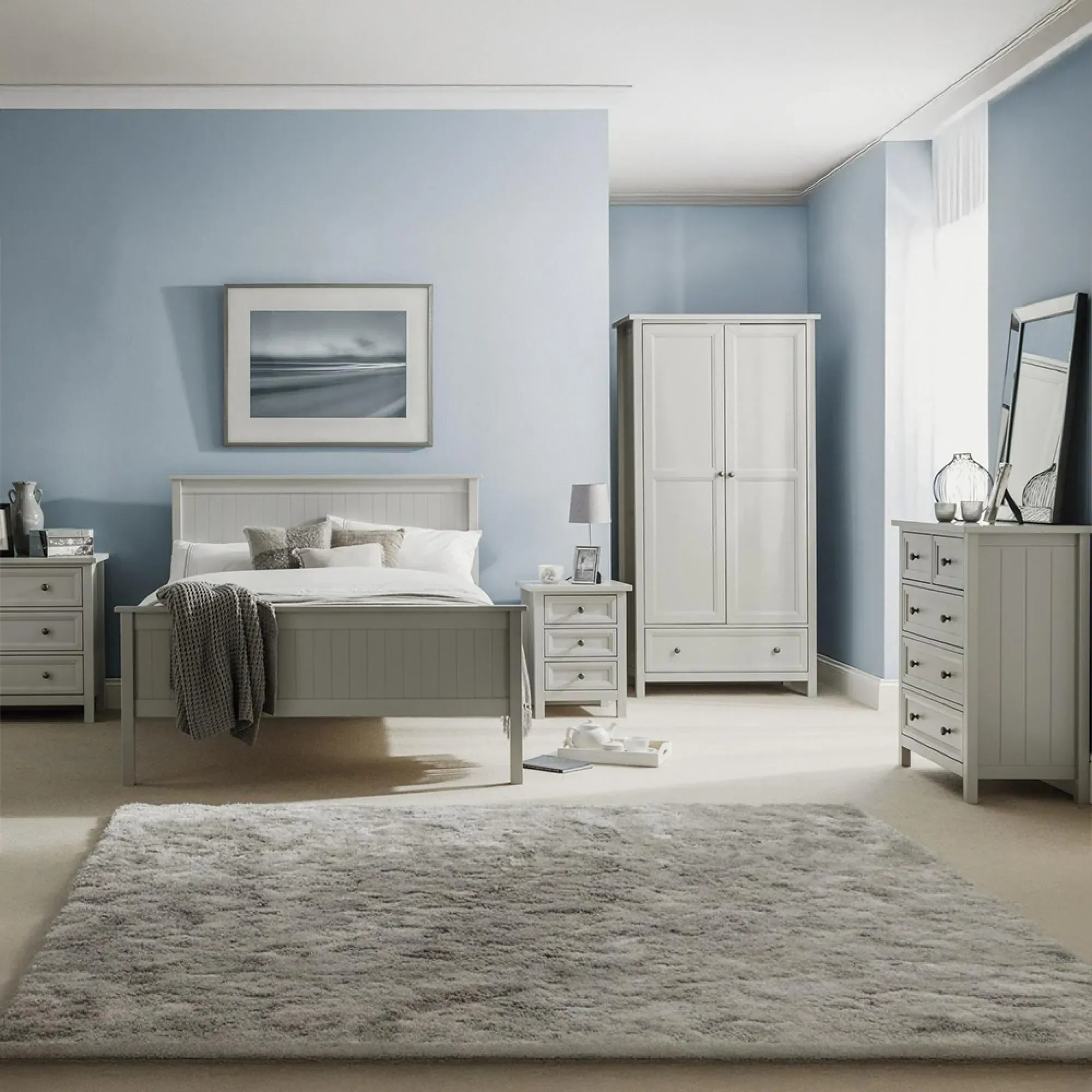 Maine 3+2 Drawer Chest - Grey, Pine