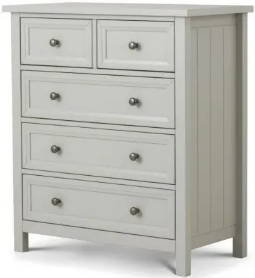 Maine 3+2 Drawer Chest - Grey, Pine