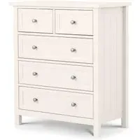 Maine 3+2 Drawer Chest - White, Pine
