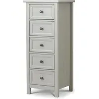 Maine 5 Drawer Narrow Chest - Dove Grey