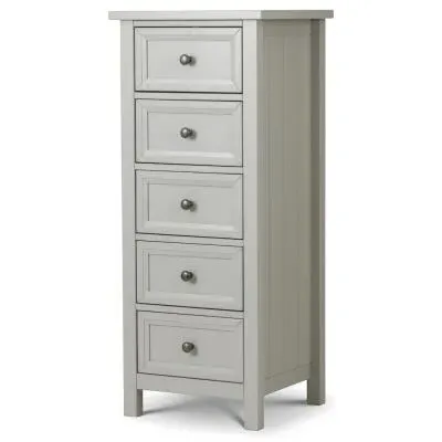 Maine 5 Drawer Narrow Chest - Dove Grey image