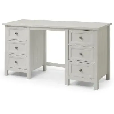 Maine 6 Drawer Double Dressing Table - Grey, Pine image