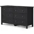 Maine 6 Drawer Wide Chest - Anthracite, Pine