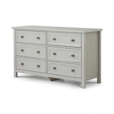 Maine 6 Drawer Wide Chest - Dove Grey, Pine