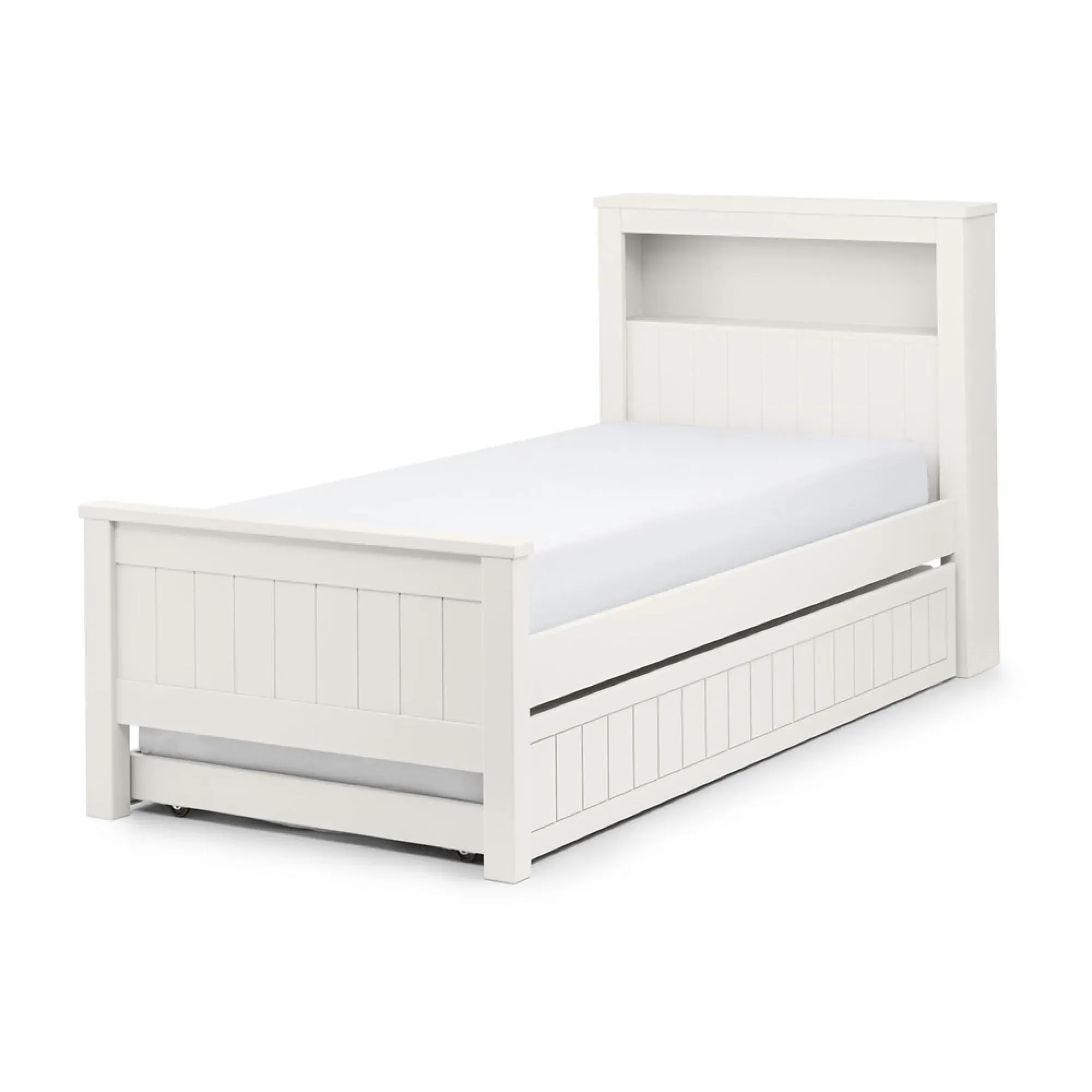 Maine Bookcase Bed - White, Pine