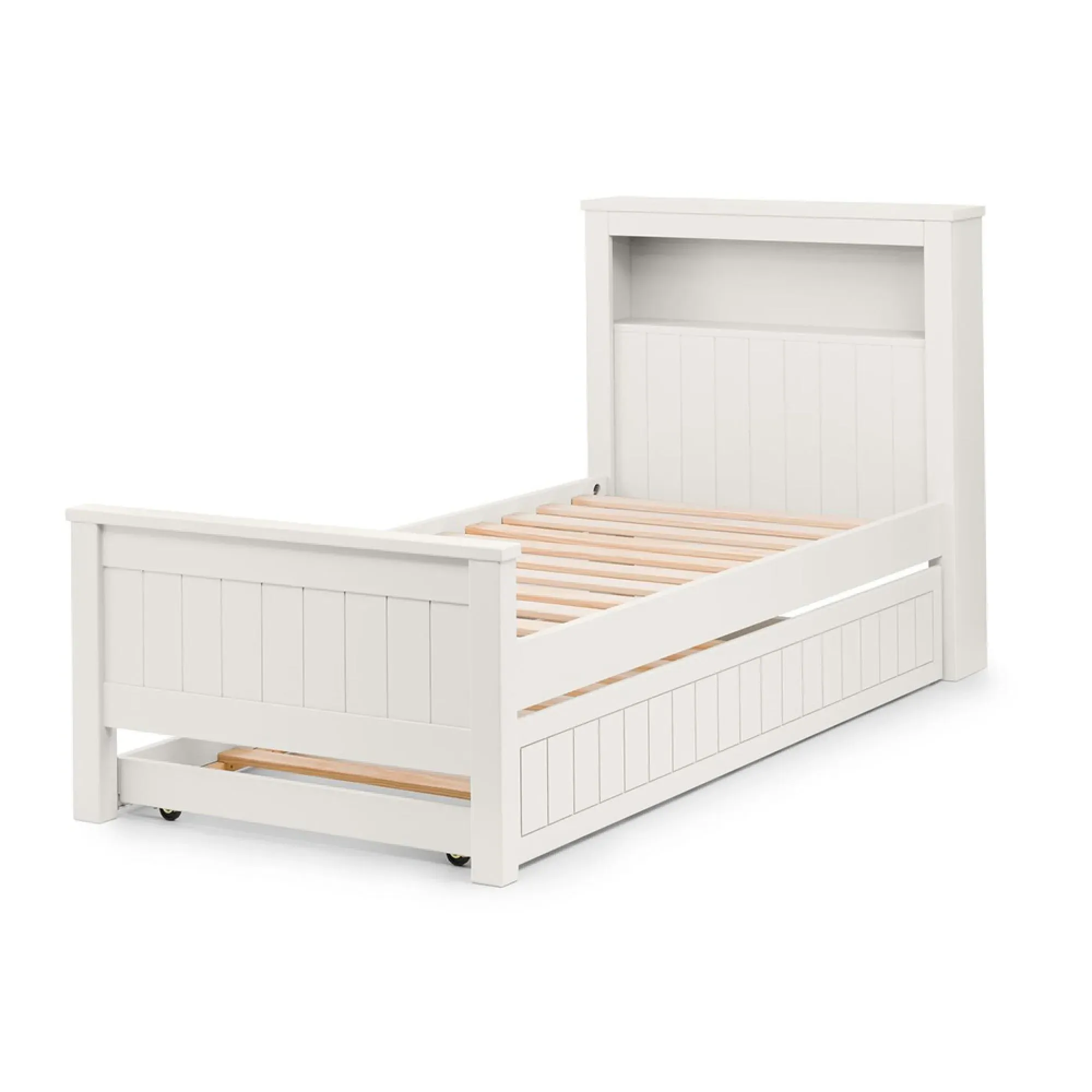 Maine Bookcase Bed - White, Pine