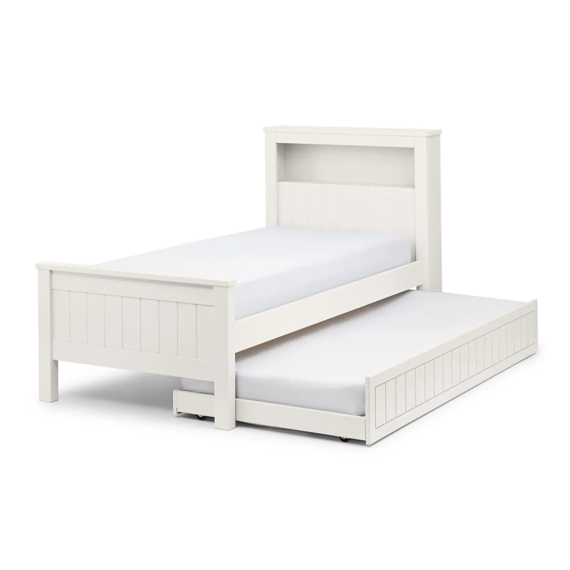 Maine Bookcase Bed - White, Pine
