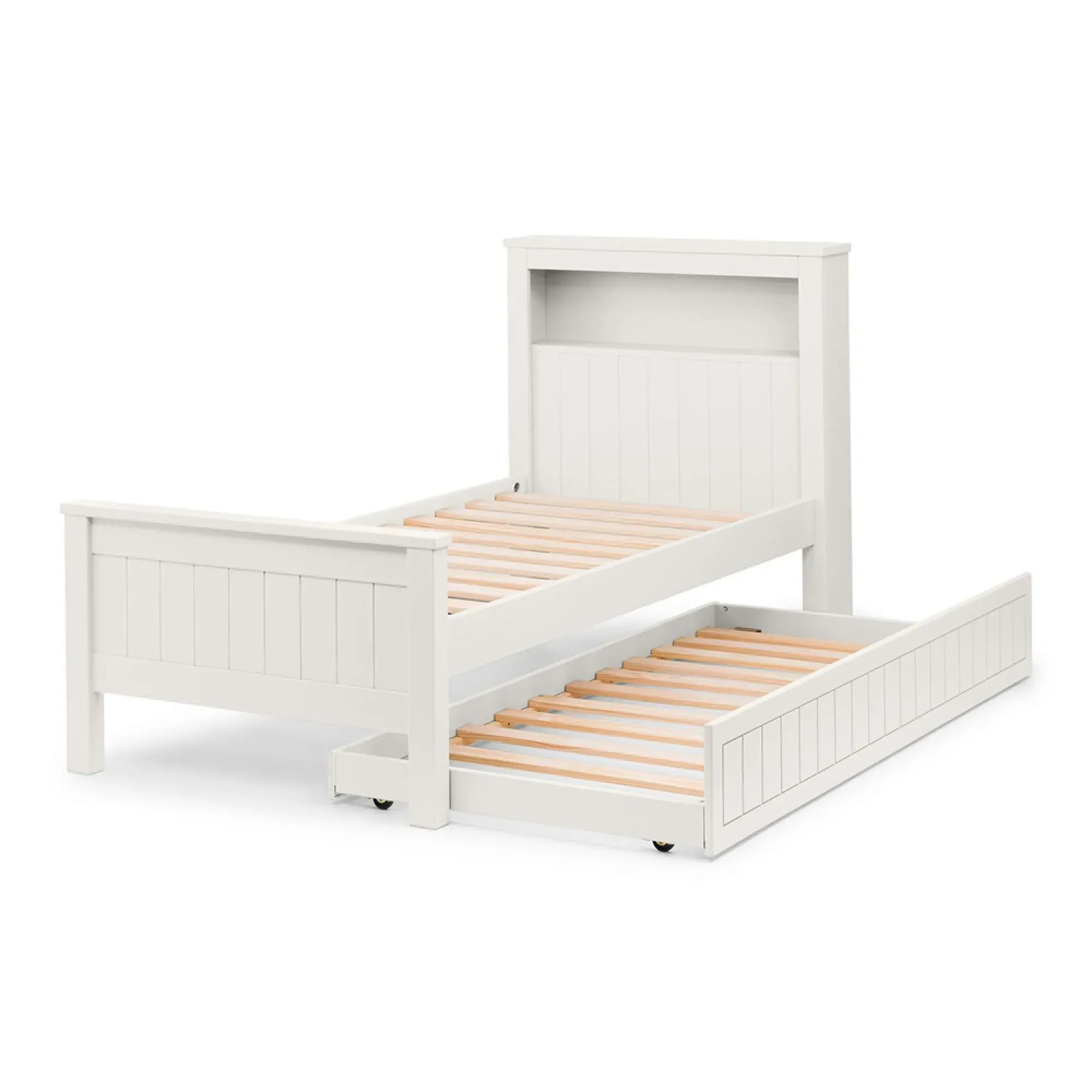 Maine Bookcase Bed - White, Pine