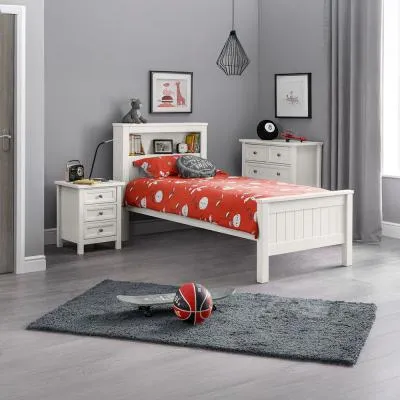 Maine Bookcase Bed - White, Pine