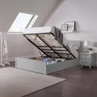 Maine Ottoman Storage Bed - Dove Grey, Pine