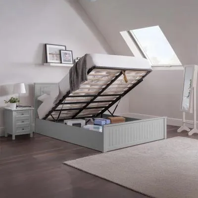 Maine Ottoman Storage Bed - Dove Grey, Pine