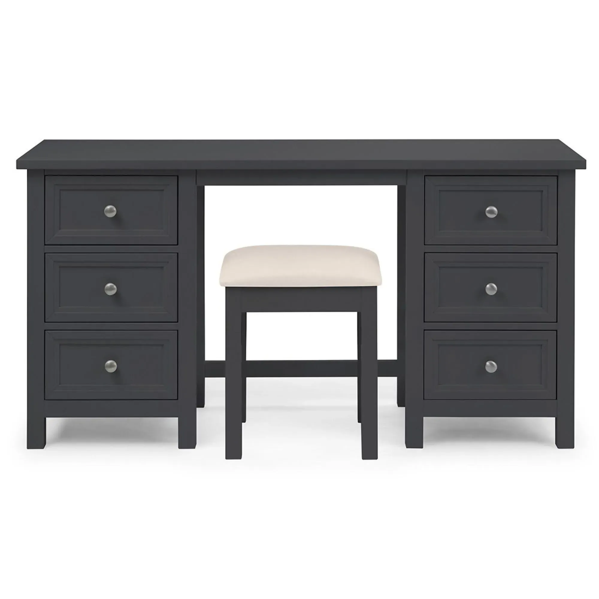 Maine Padded Dressing Stool - Anthracite, Pine