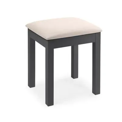 Maine Padded Dressing Stool - Anthracite, Pine image