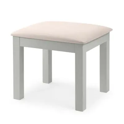 Maine Padded Dressing Stool - Dove Grey, Pine