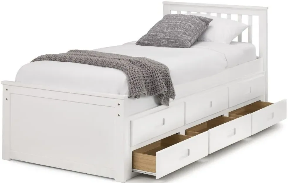 Maisie Captains Bed - White, Pine