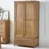 Mallory 2 Door 1 Drawer Double Wardrobe - Oak