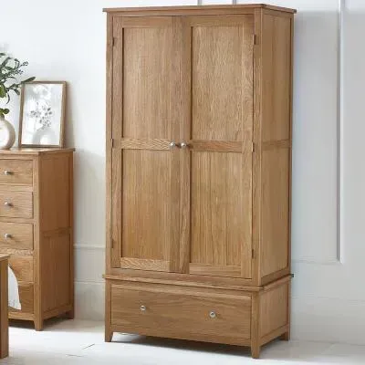 Mallory 2 Door 1 Drawer Double Wardrobe - Oak image