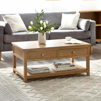 Mallory 2 Drawer Coffee Table - Oak