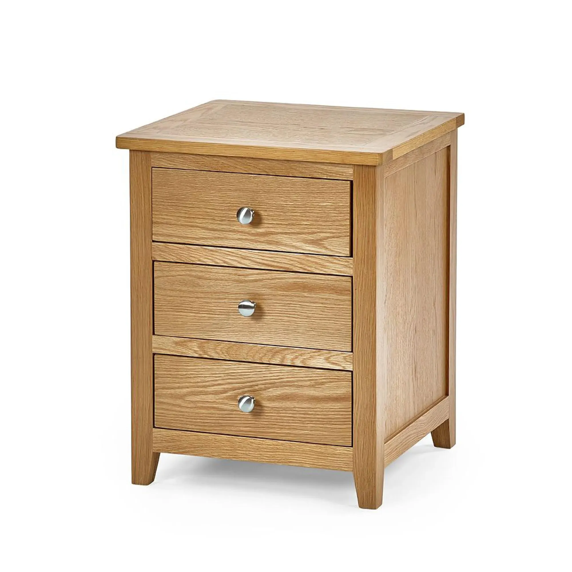 Mallory 3 Drawer Bedside Cabinet - Oak