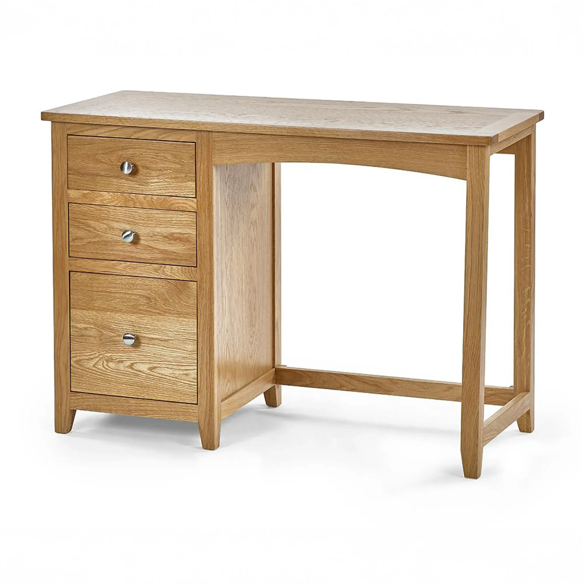 Mallory 3 Drawer Dressing Table with Stool - Oak