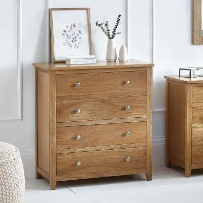 Mallory 4 Drawer Chest - Oak