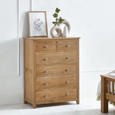 Mallory 4+2 Drawer Chest - Oak