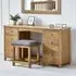 Mallory 6 Drawer Double Dressing Table with Stool - Oak