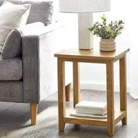 Mallory Lamp Table with Shelf - Oak