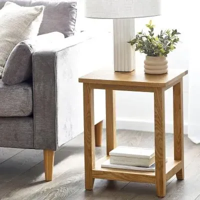 Mallory Lamp Table with Shelf - Oak image