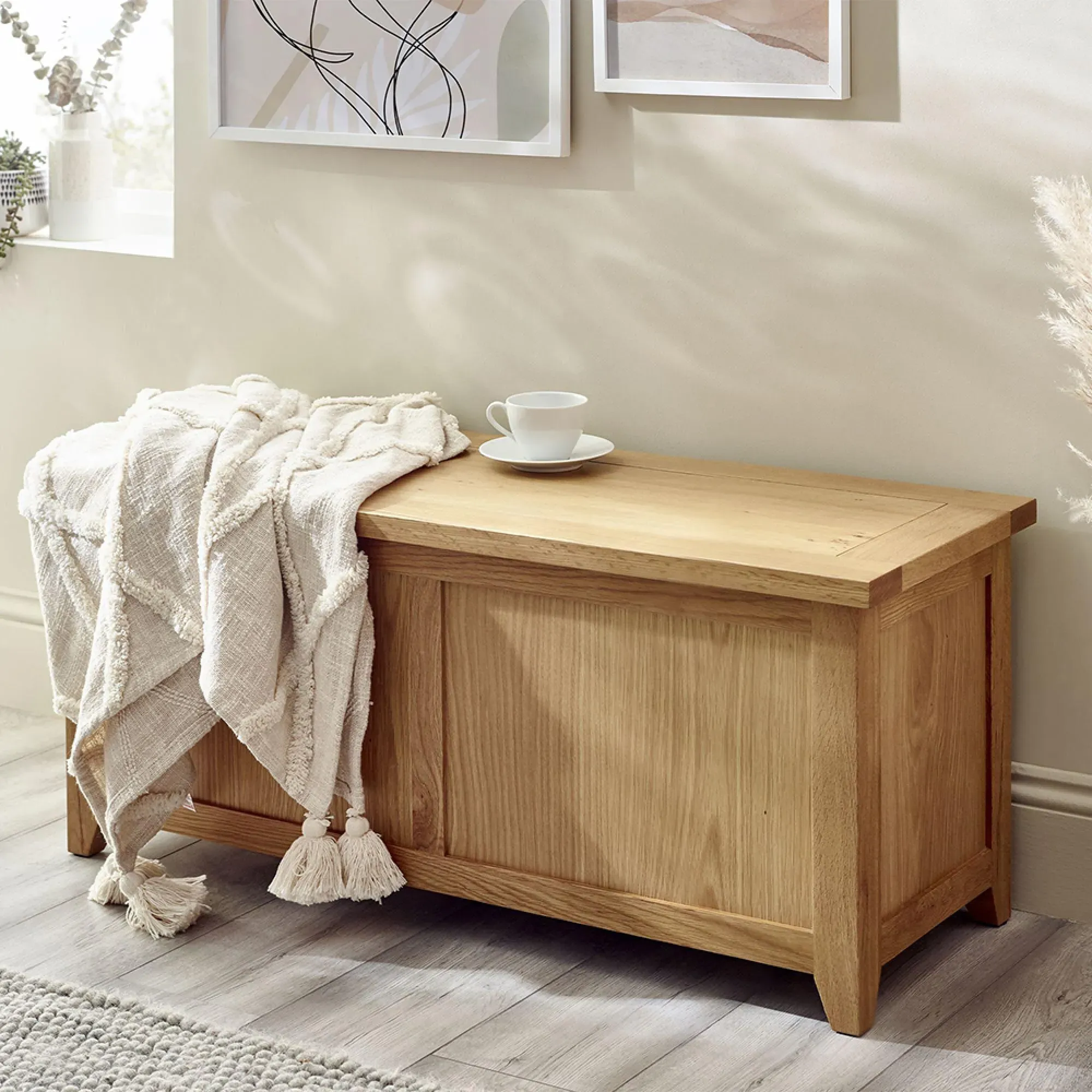 Mallory Oak Storage Bench - Natural