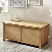Mallory Oak Storage Bench - Natural
