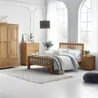 Mallory Slatted Bed Frame - Oak